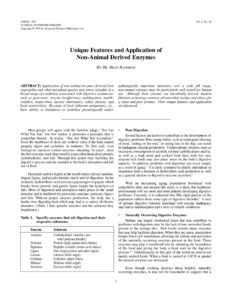 Unique Features and Application of Non-Animal Derived Enzymes